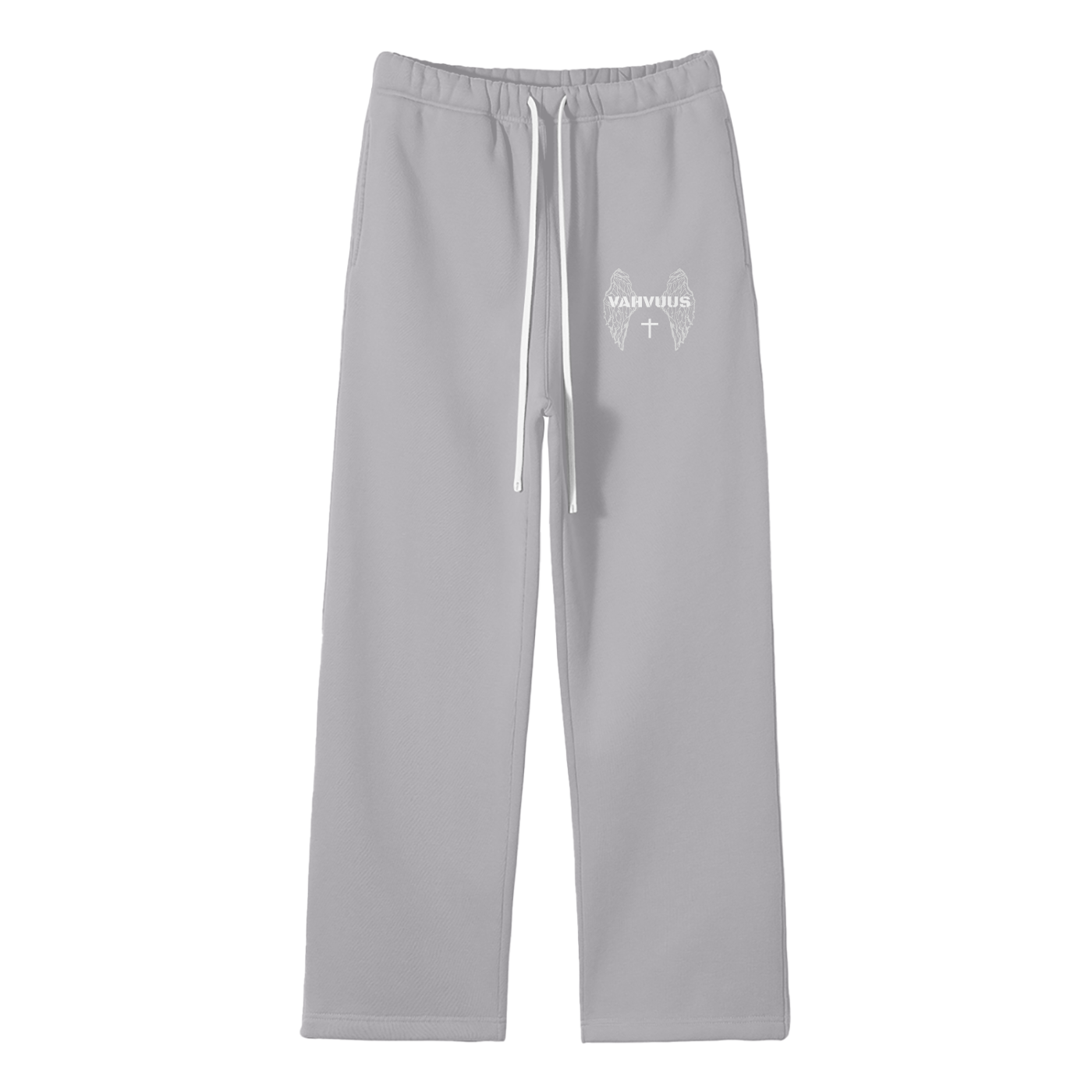 Vahvuus Angel Wings Fleece Straight Leg Pants (GREY)