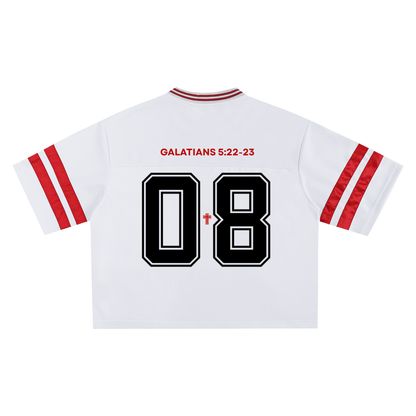 VAHVUUS Cropped Taped Mesh Jersey